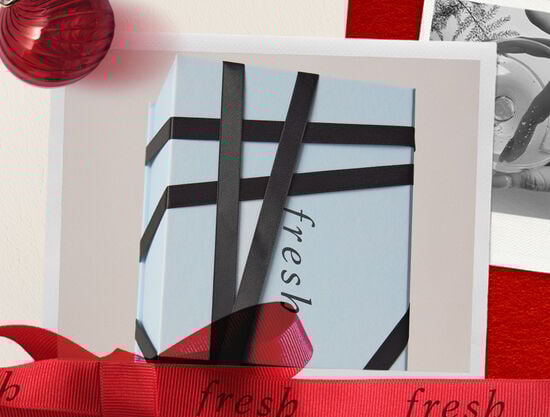 Blue Gift Box with Black Ribbon